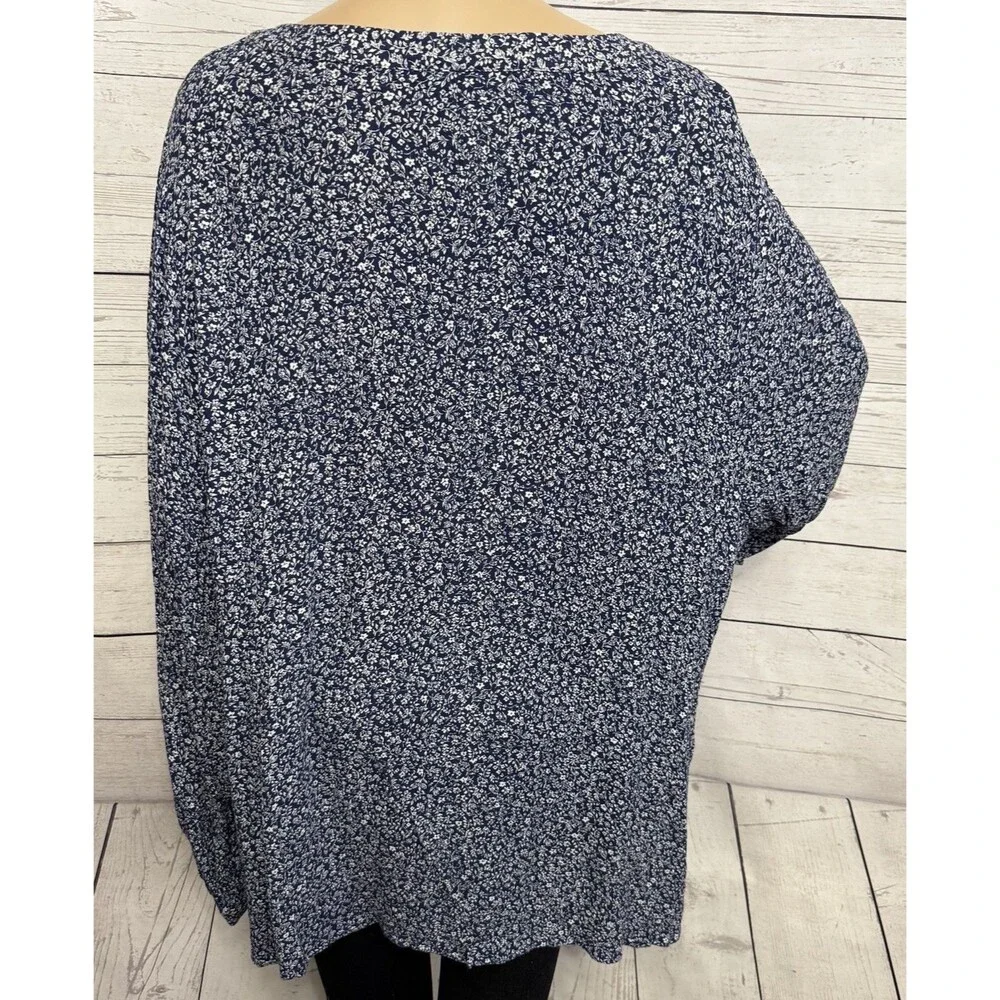 Lane Bryant Blouse Plus Size 24 Floral Print Long Sleeve Rayon - Picture 9 of 12